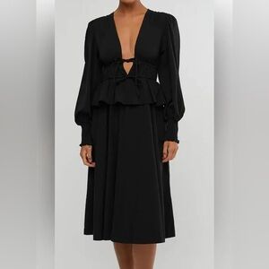 NWT We Wore What Poplin Peplum Midi Dress Size M